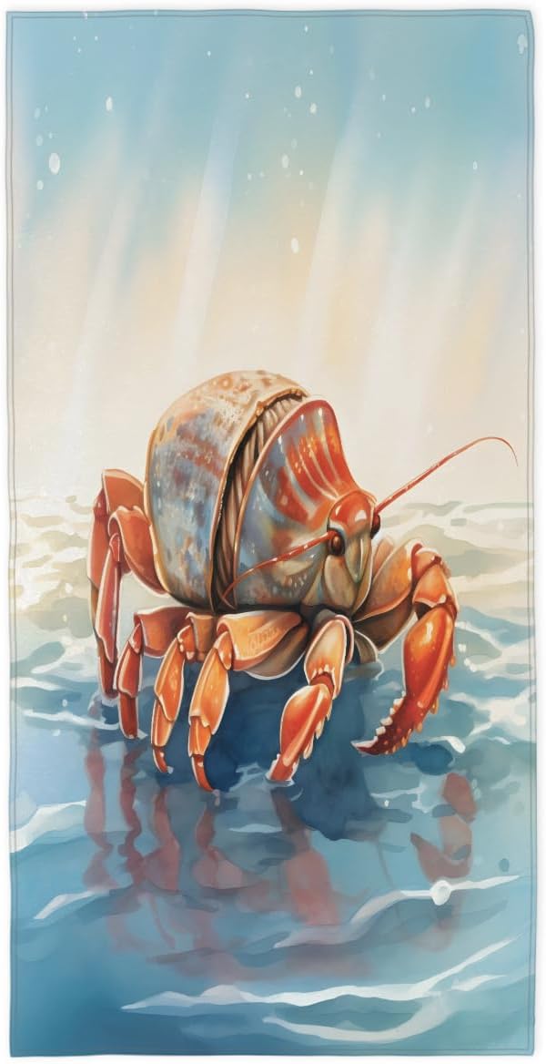 Kids Ocean Crab Oversized Quick Dry Beach Towel