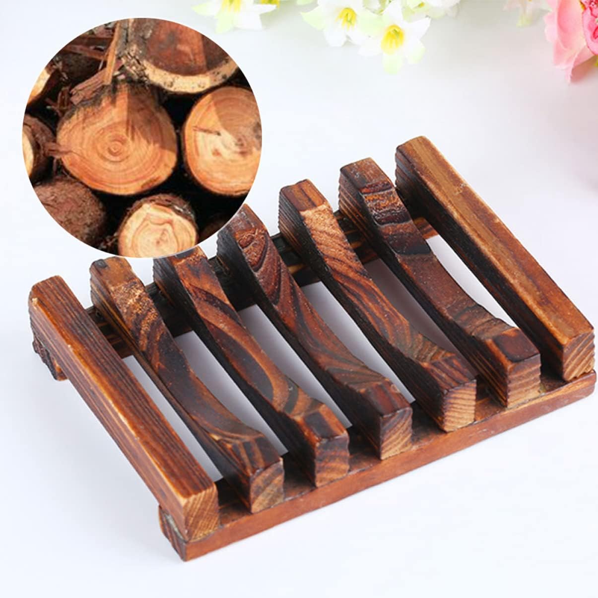 3pcs Wooden Soap Dish with Draining Design 1