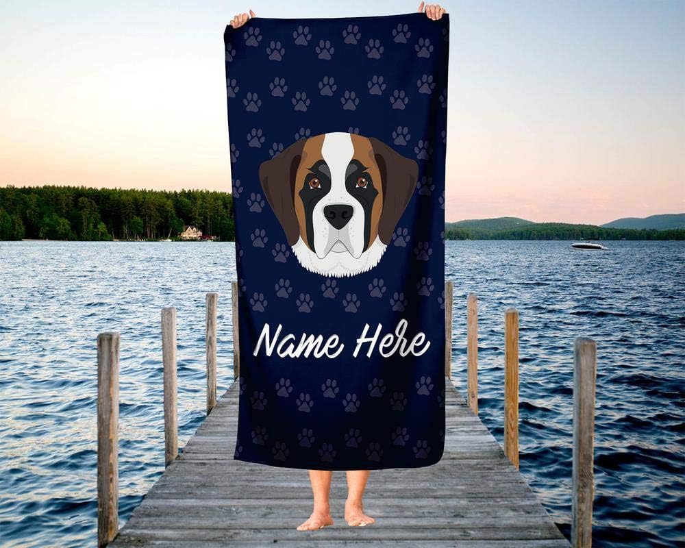 Extra Large Personalized Pet Bernard Towel for Kids and Adults