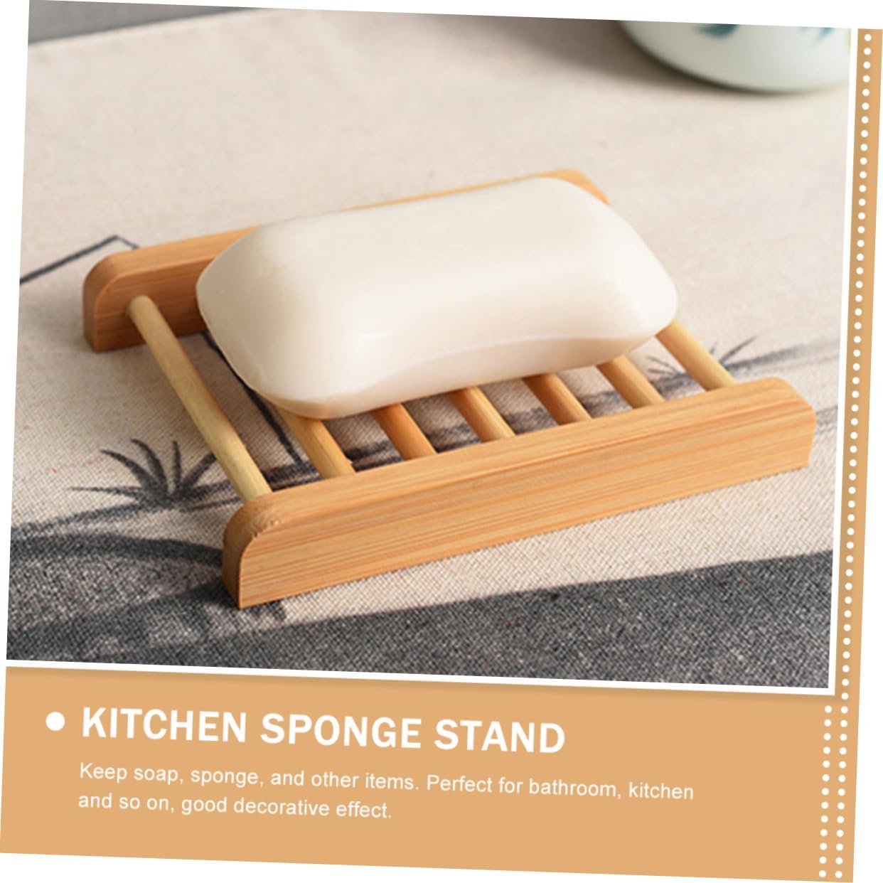 Healifty Wooden Soap Rack for Bathroom and Kitchen 1