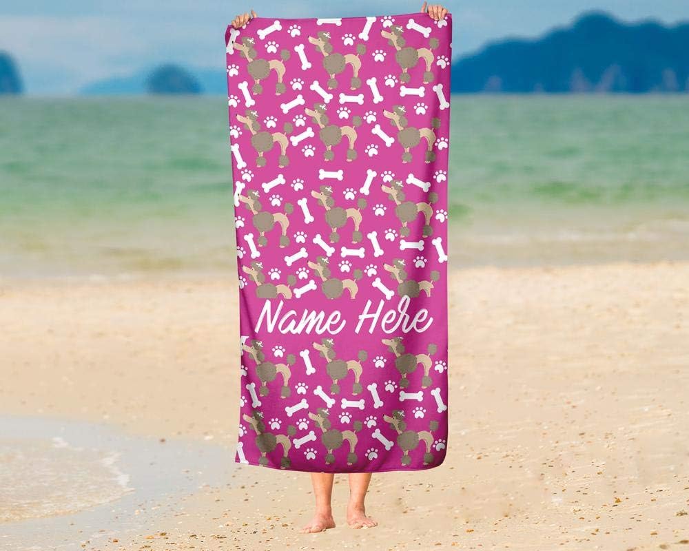 Extra Large Personalized Pet Poodle Towel for Kids and Adults