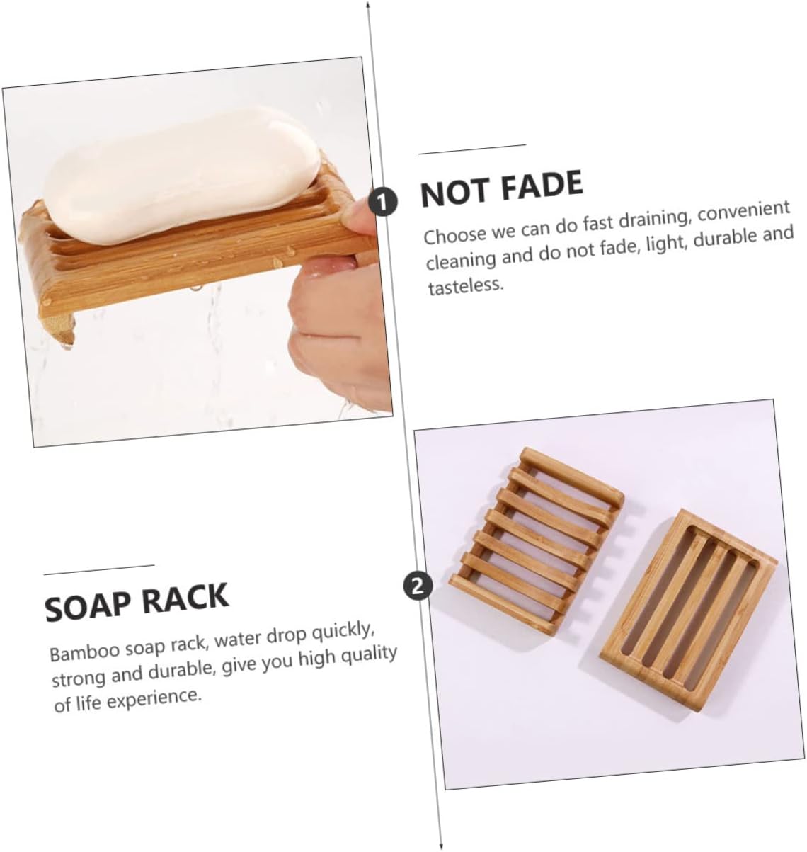 Stylish Bamboo Soap Holder with Drainage Tray