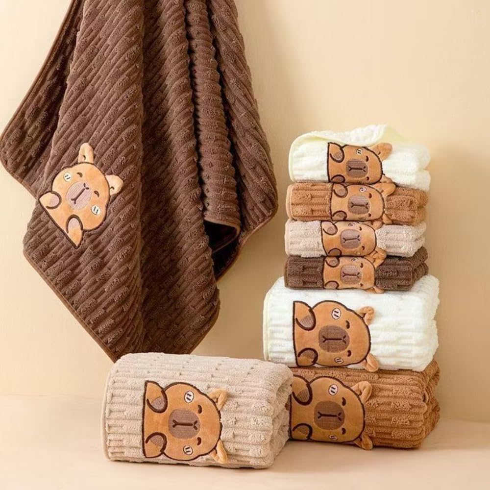 Cute Capybara Bath Towel Set 275x55 Inches 2-Piece