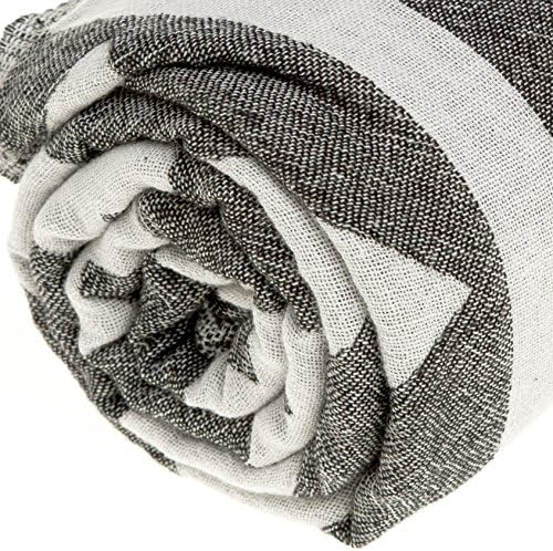 Bersuse Turkish Towel Set of 6 37x70 Inches Black