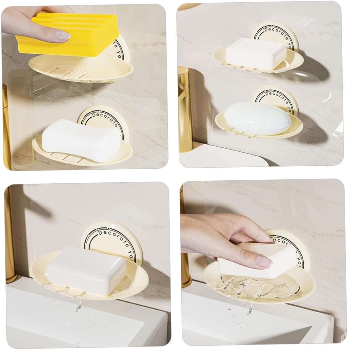 LIFKOME Wall Mount Soap Dish for Small Bathrooms