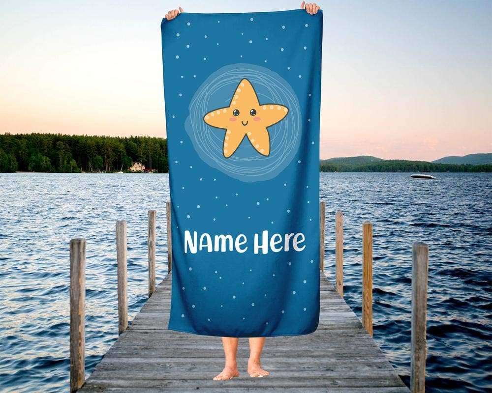 Extra Large Personalized Starfish Towel for Kids and Adults