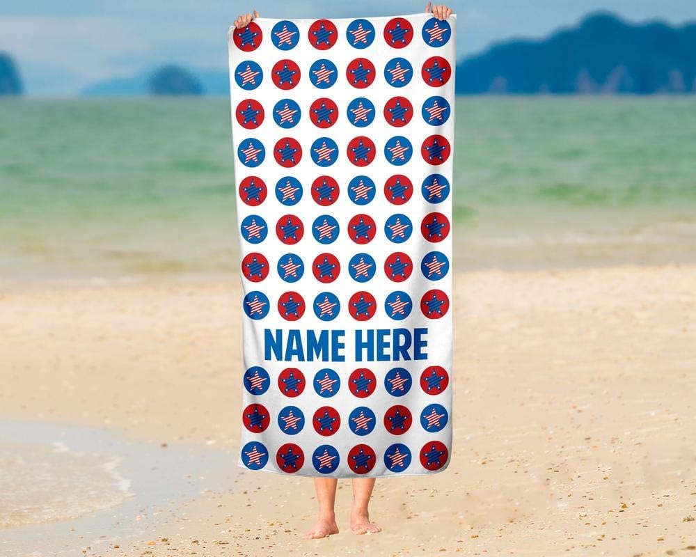 Extra Large Custom America Stars Towel - Personalized for Kids and Adults