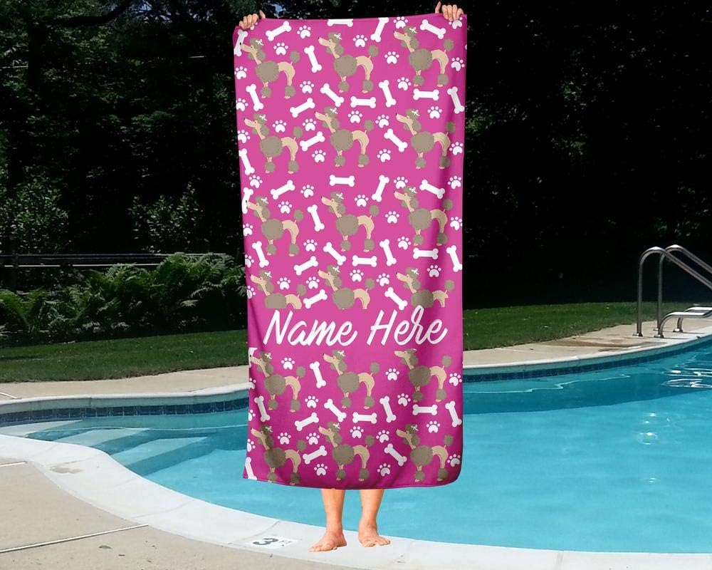 Extra Large Personalized Pet Poodle Towel for Kids and Adults