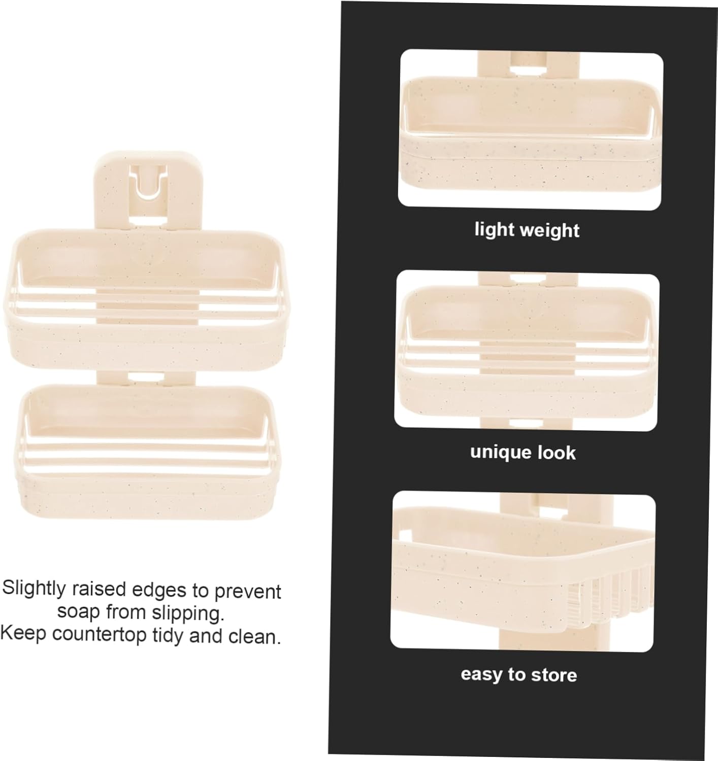 Double Layer Adhesive Soap Dish Holder for Shower Wall