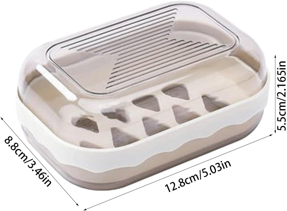 Portable Plastic Soap Dish with Lid for Travel and Bathroom