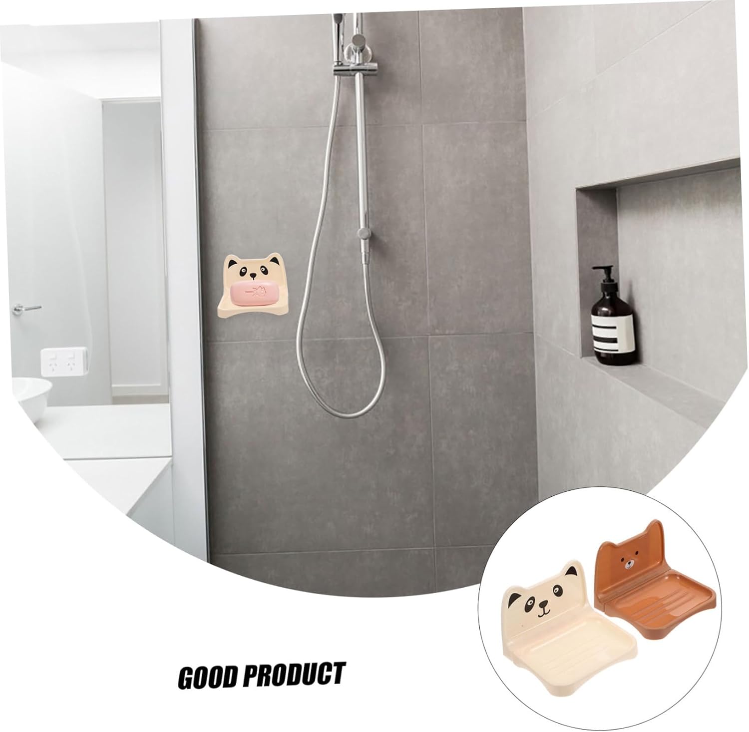 4PCS Cartoon Bear Wall Mounted Soap Racks Suction Cup Holder