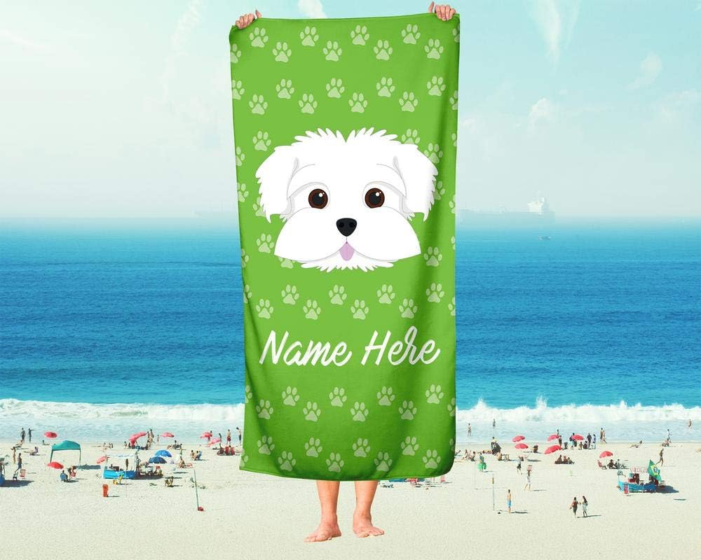 Personalized Corner Extra Large Pet Maltese Towel for Kids