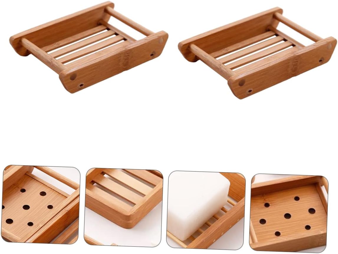 CONGARTENO 2pcs Wooden Soap Dish Creative Bathroom Holder