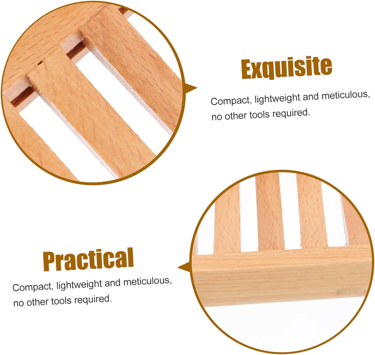FONDOTIN Wooden Soap Dish Beech Holder Drainage