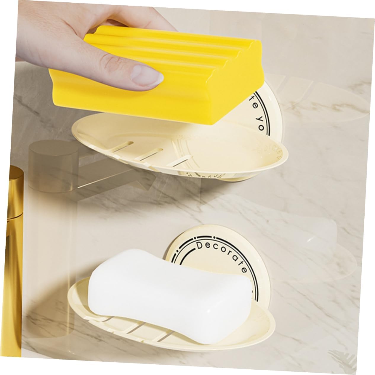 ABOOFAN Nail-Free Soap Holder Wall Mountable Drainage Pad
