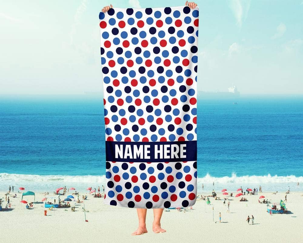 Extra Large Personalized Dots Pattern Towel for Kids and Adults