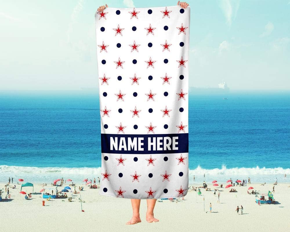 Extra Large Personalized Stars with Dots Towel for Kids and Adults 1