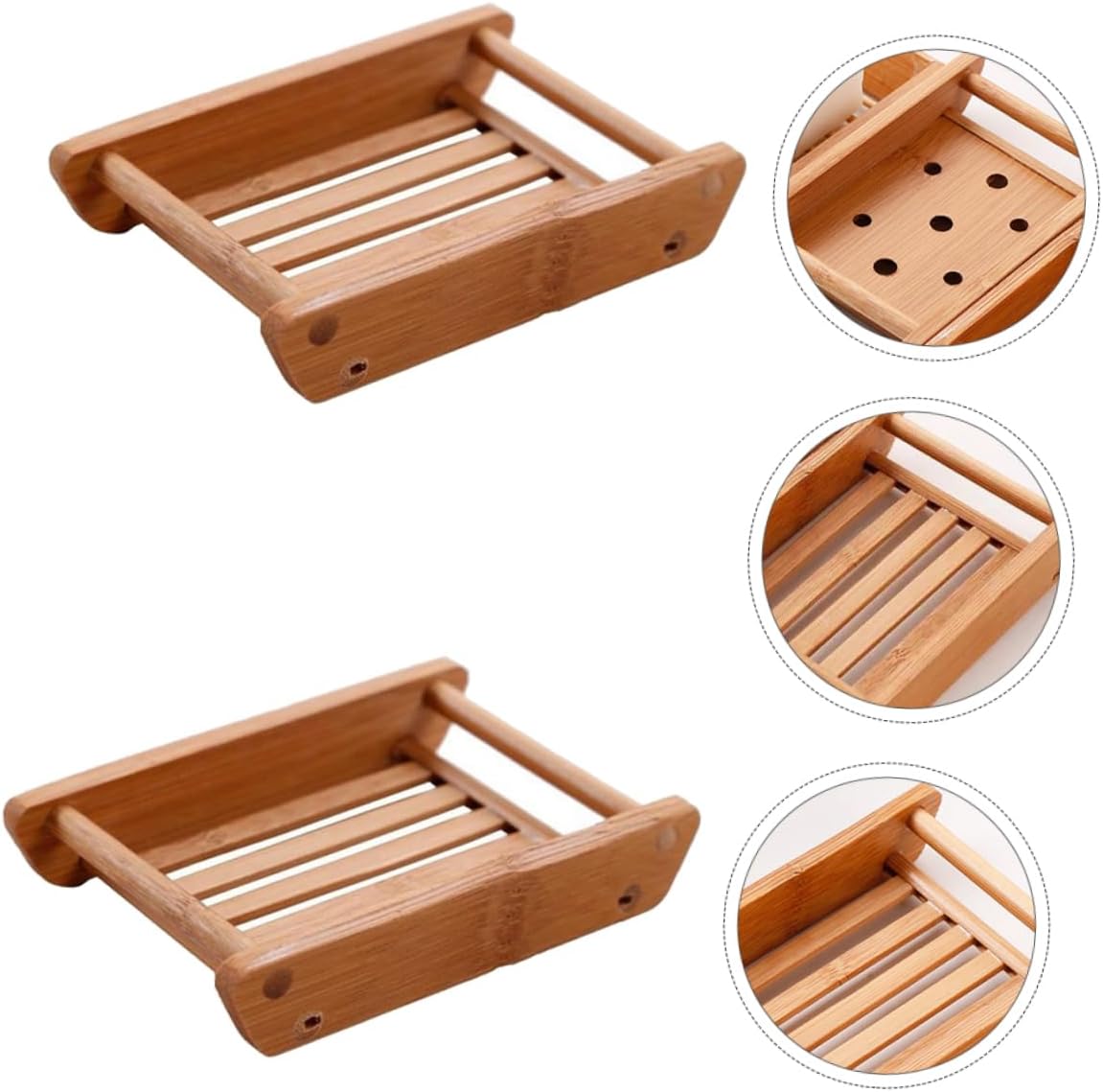 CONGARTENO 2pcs Wooden Soap Dish Creative Bathroom Holder