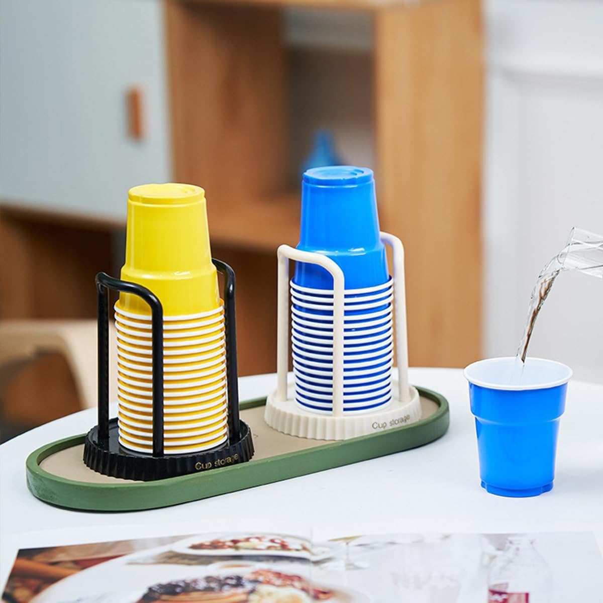 2-Pack Plastic Bathroom Cup Dispenser for 3-7 oz Cups