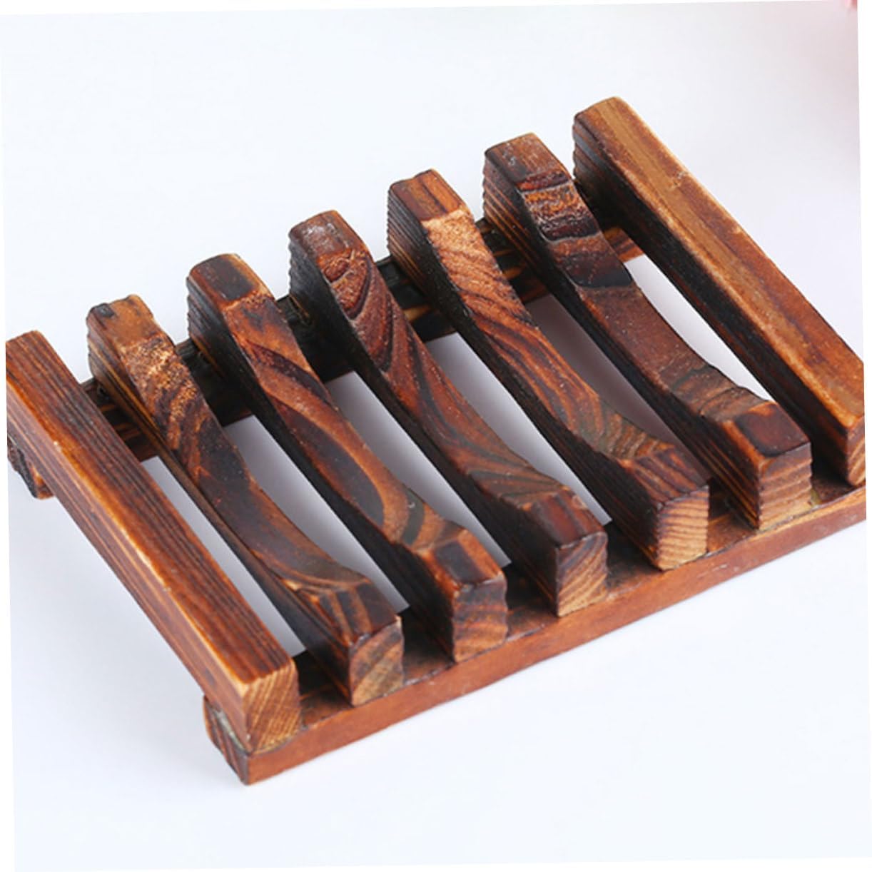 Zerodeko 2pcs Carbonized Wooden Soap Holder with Drainage