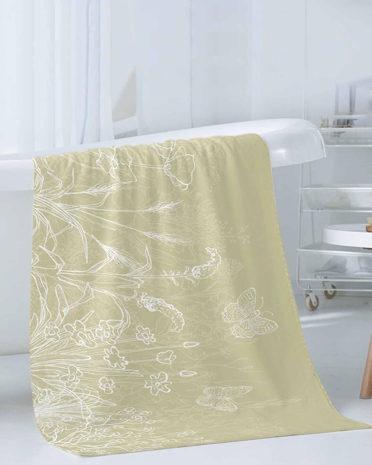 ZOE GARDEN Ivory Yellow Floral Towel Set 3-PC
