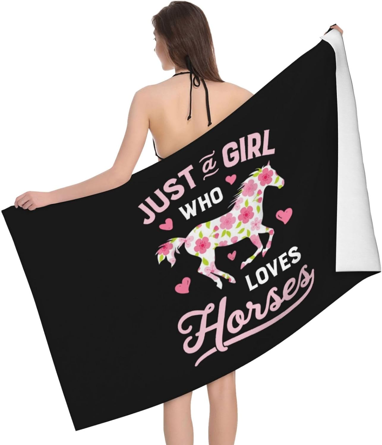 FXOMARLIN Just A Girl Who Loves Horses Beach Towel 32x52