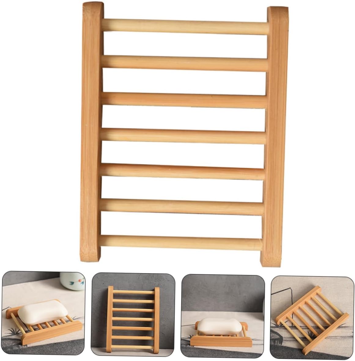 Healifty Wooden Soap Dish Holder for Bathroom and Kitchen 1