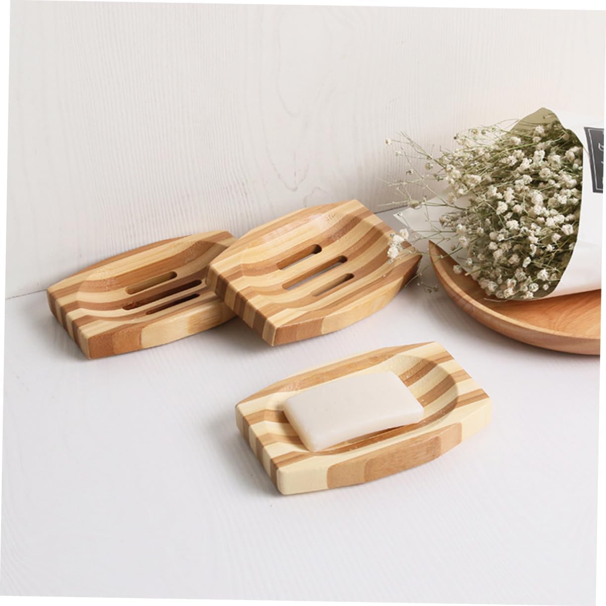 Luxshiny 2Pcs Hollow Soap Holder for Bathroom Kitchen with Self-Draining Design