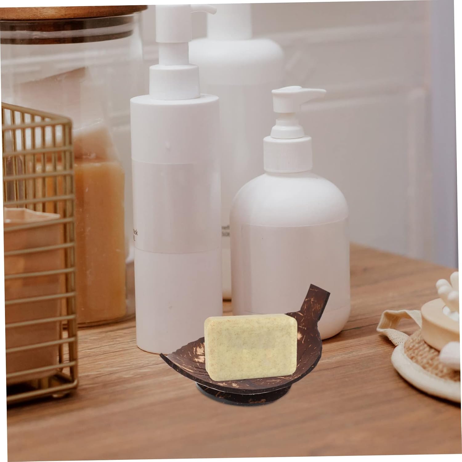 DOITOOL 2pcs Coconut Shell Soap Holder 1