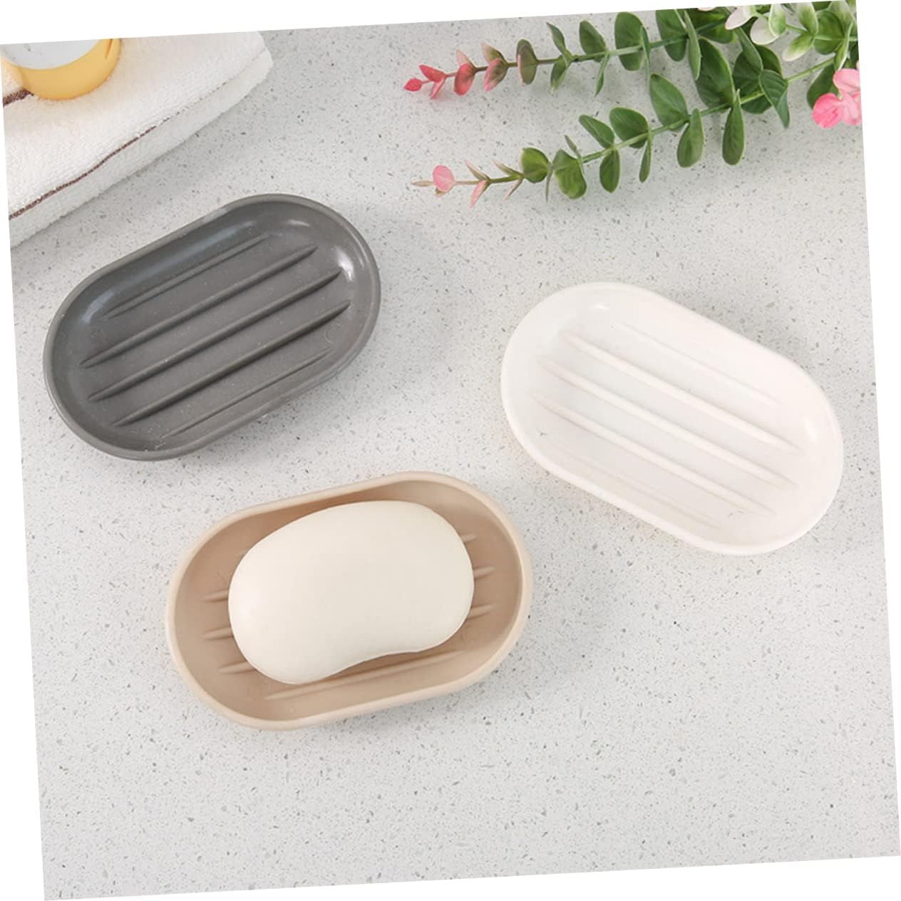 BUGUUYO Oval Soap Dish for Bathroom and Shower