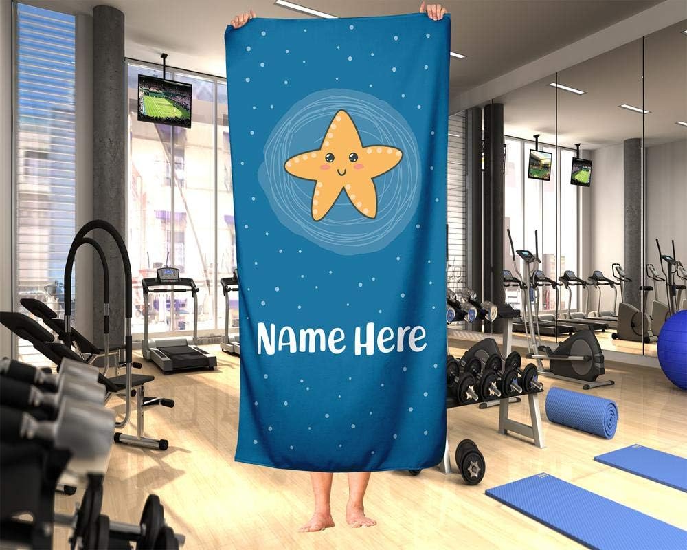 Extra Large Personalized Starfish Towel for Kids and Adults
