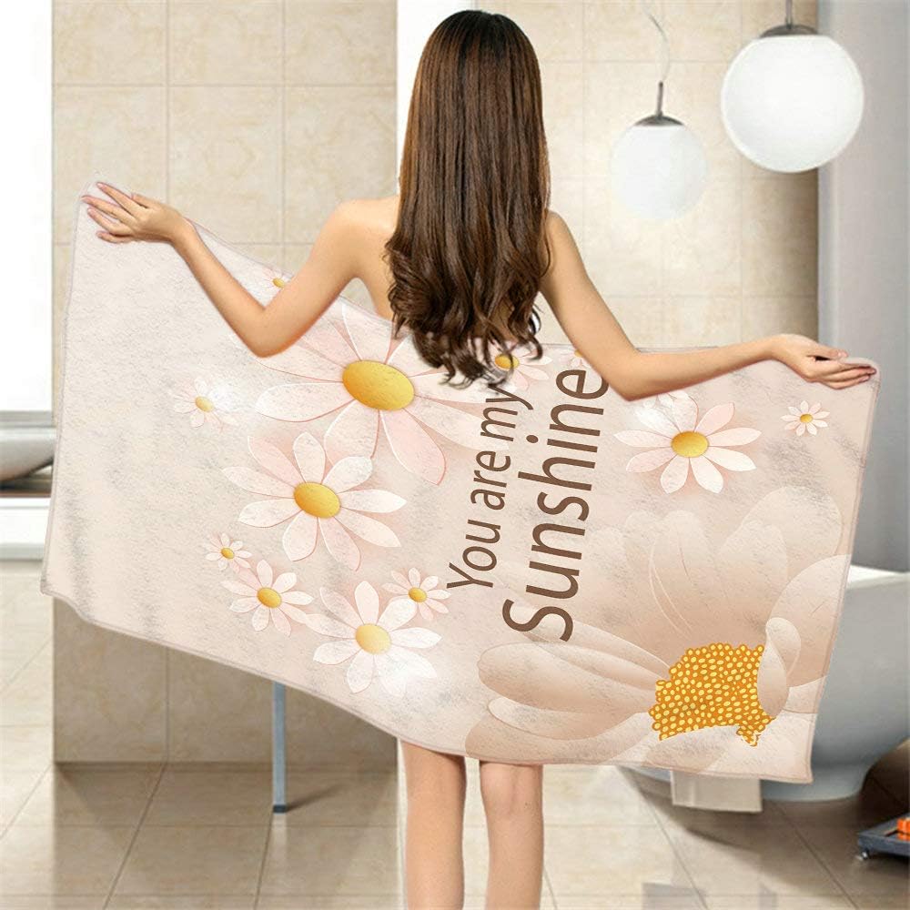 Comfy Bath Towel You Are My Sunshine with Sunflowers
