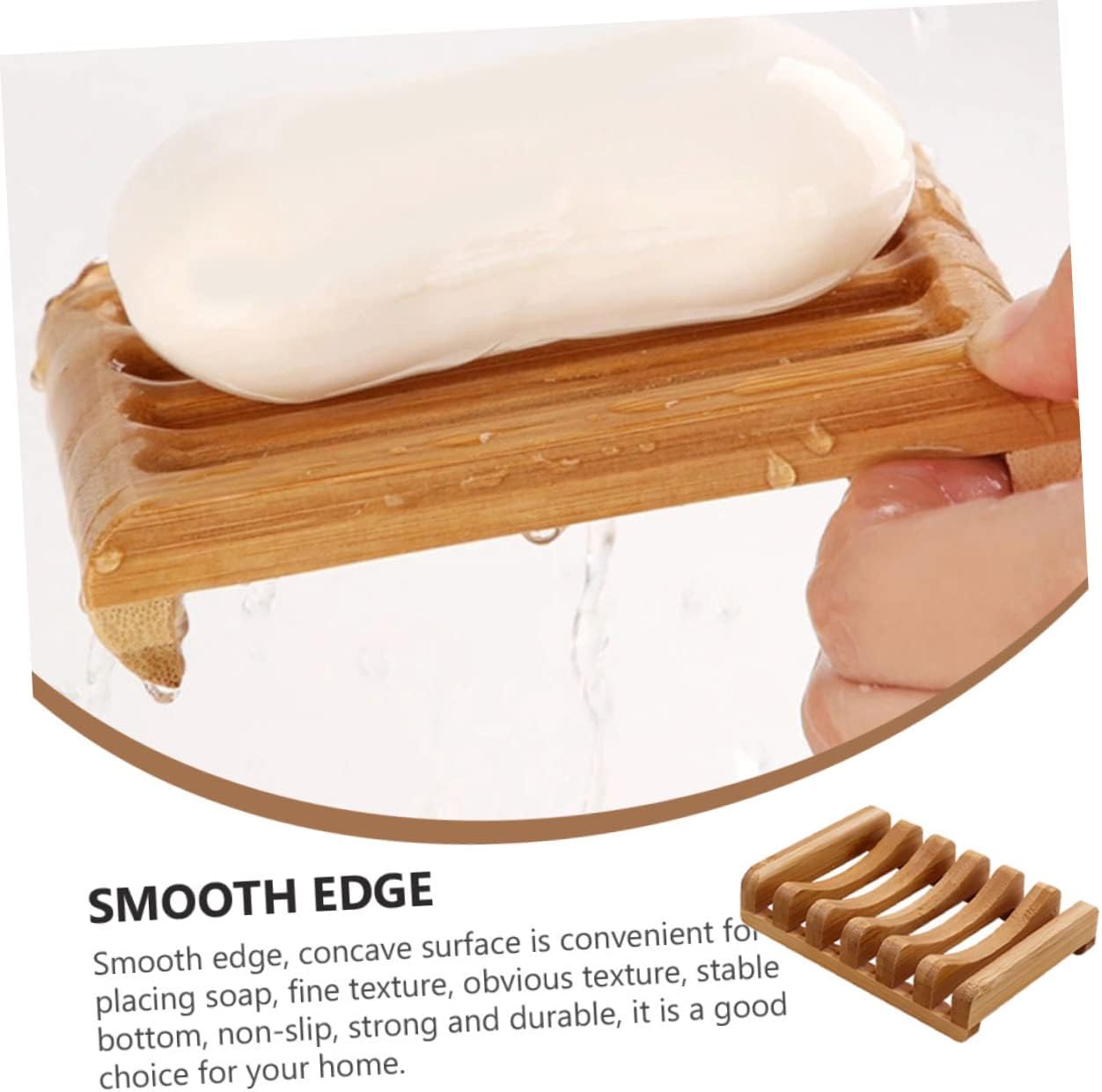 TINEASUR Bamboo Soap Tray Elegant Self-Draining Holder