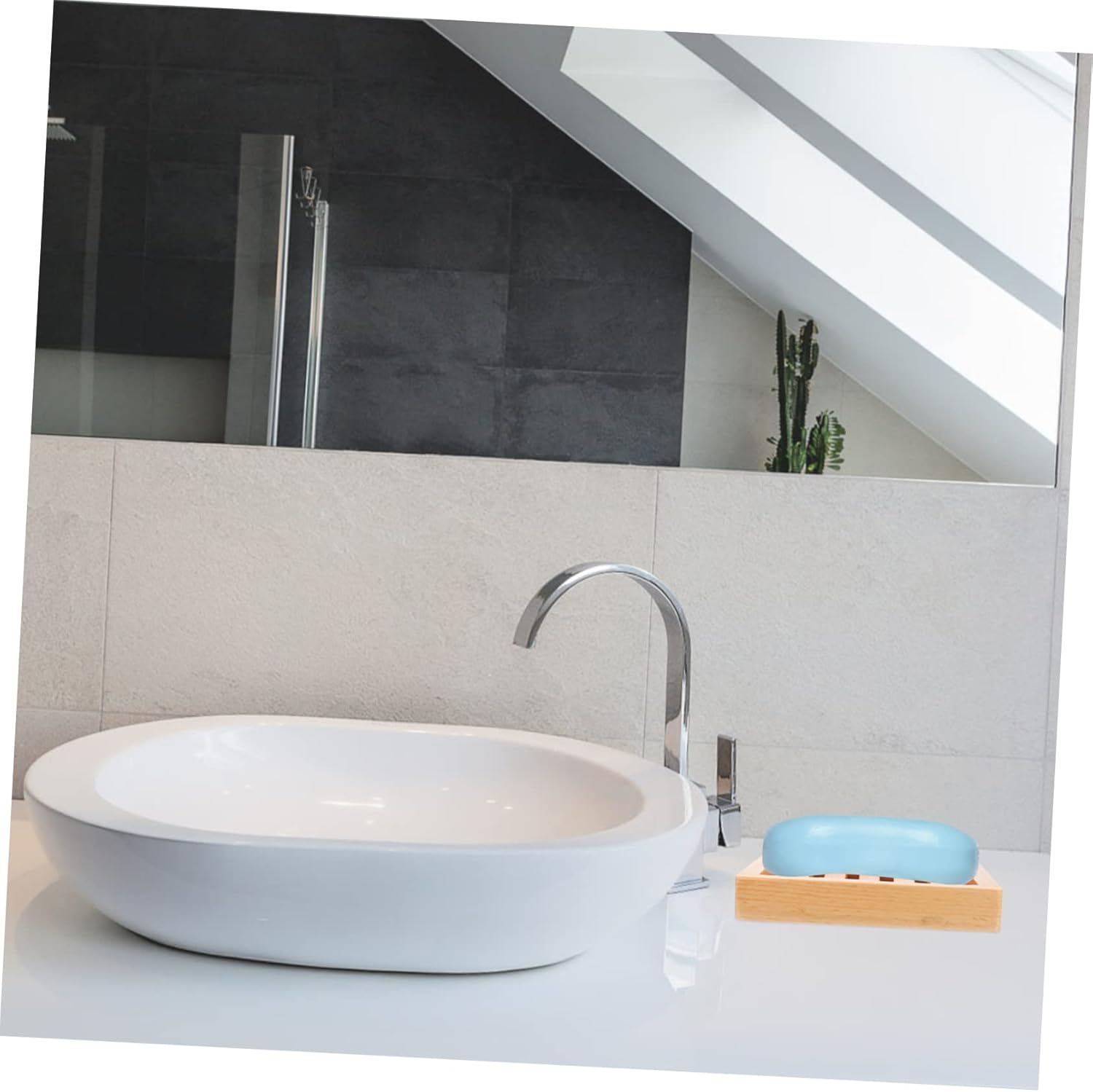 LIFKOME Simple Beech Soap Dish with Drainage
