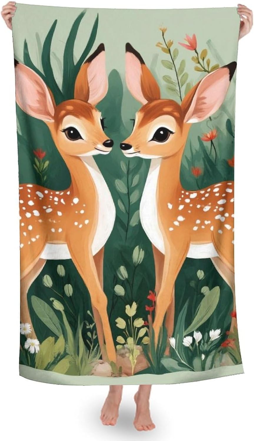4SEE Oversize Soft Whitetail Deer Beach Towel