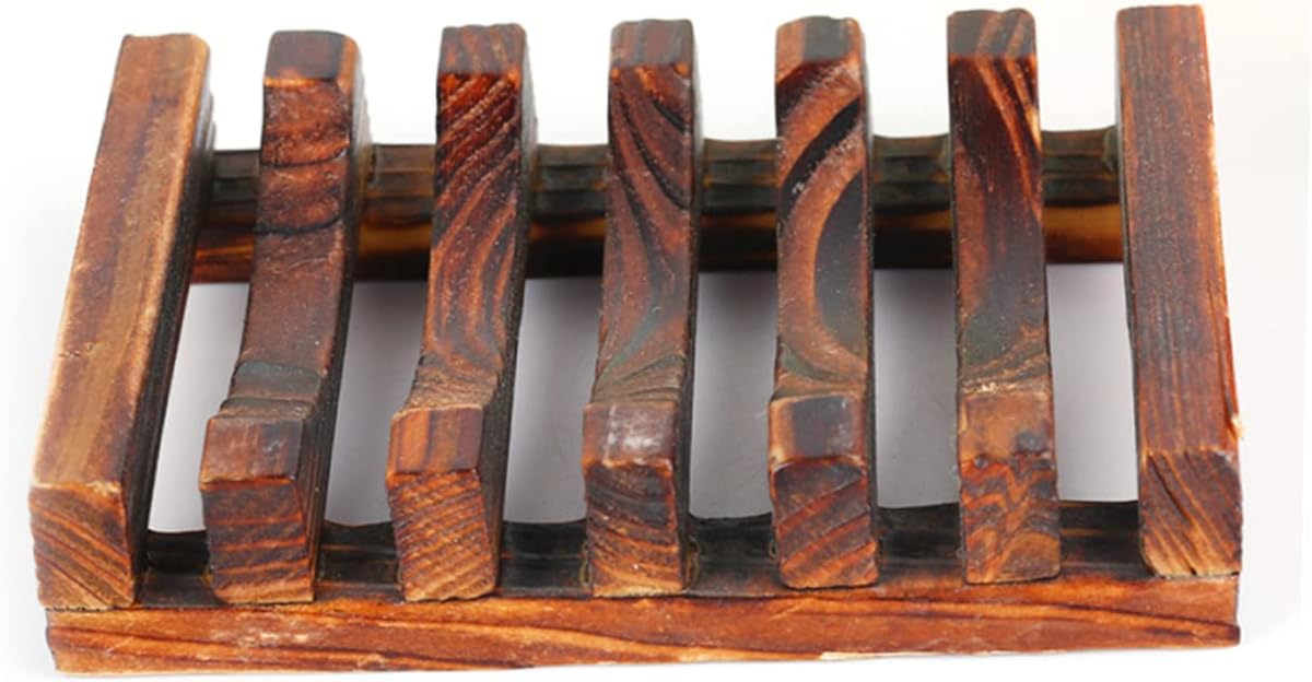 BESTOYARD 4PC Natural Wooden Soap Holder for Kitchen Bathroom 1