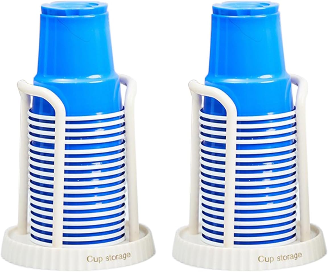 2-Pack Plastic Bathroom Cup Dispenser for 3-7 oz Cups