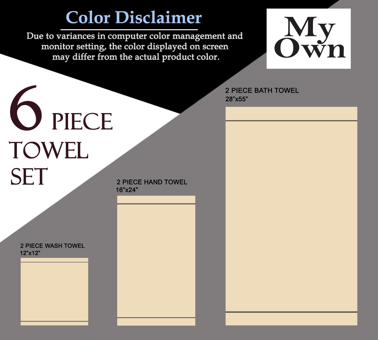 MyOwn Premium Cotton 6 Pack Towel Set - Chocolate Brown