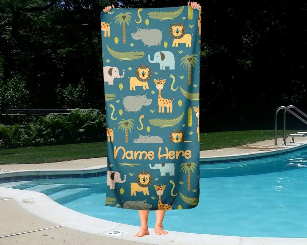 Personalized Safari Towel for Kids and Adults