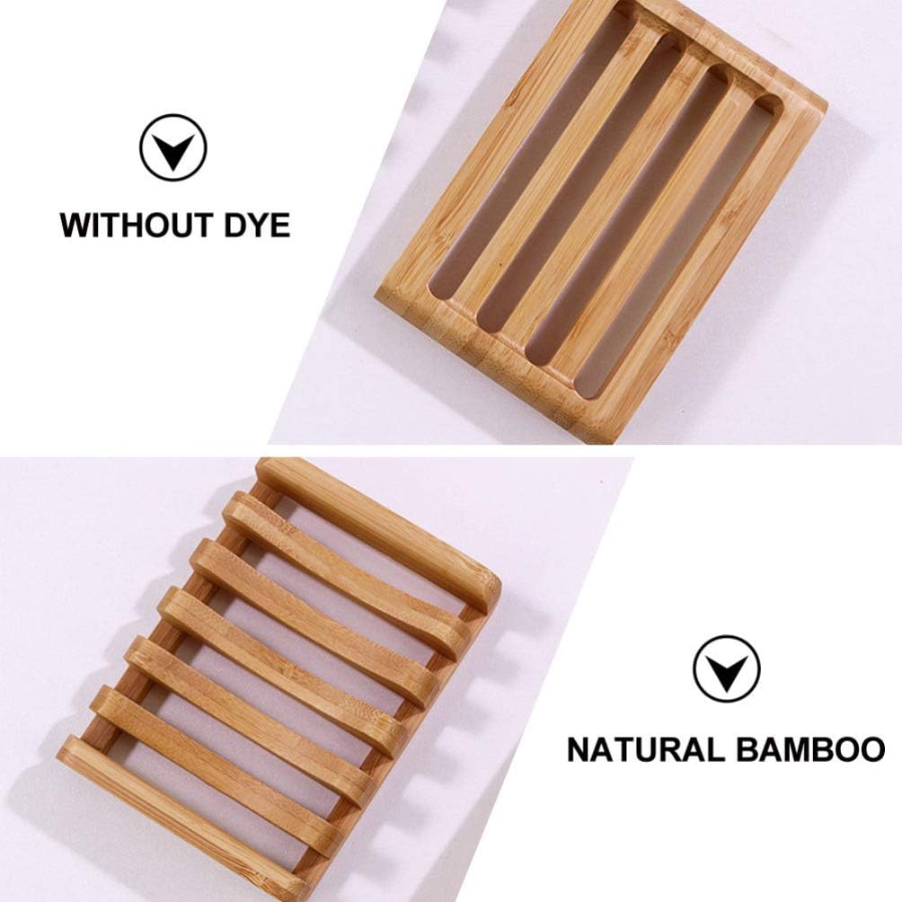 Healifty Bamboo Soap Dish 2pcs Sturdy Holder