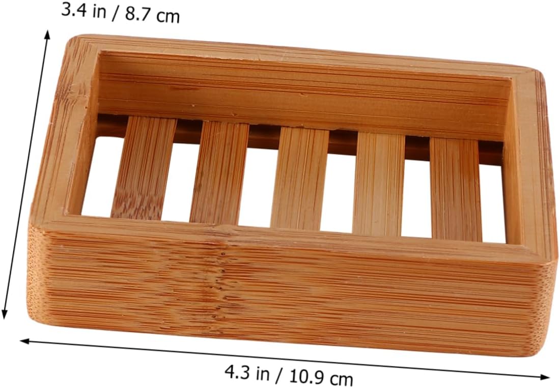 Luxshiny Bamboo Soap Holder Wooden Drainage Tray 1