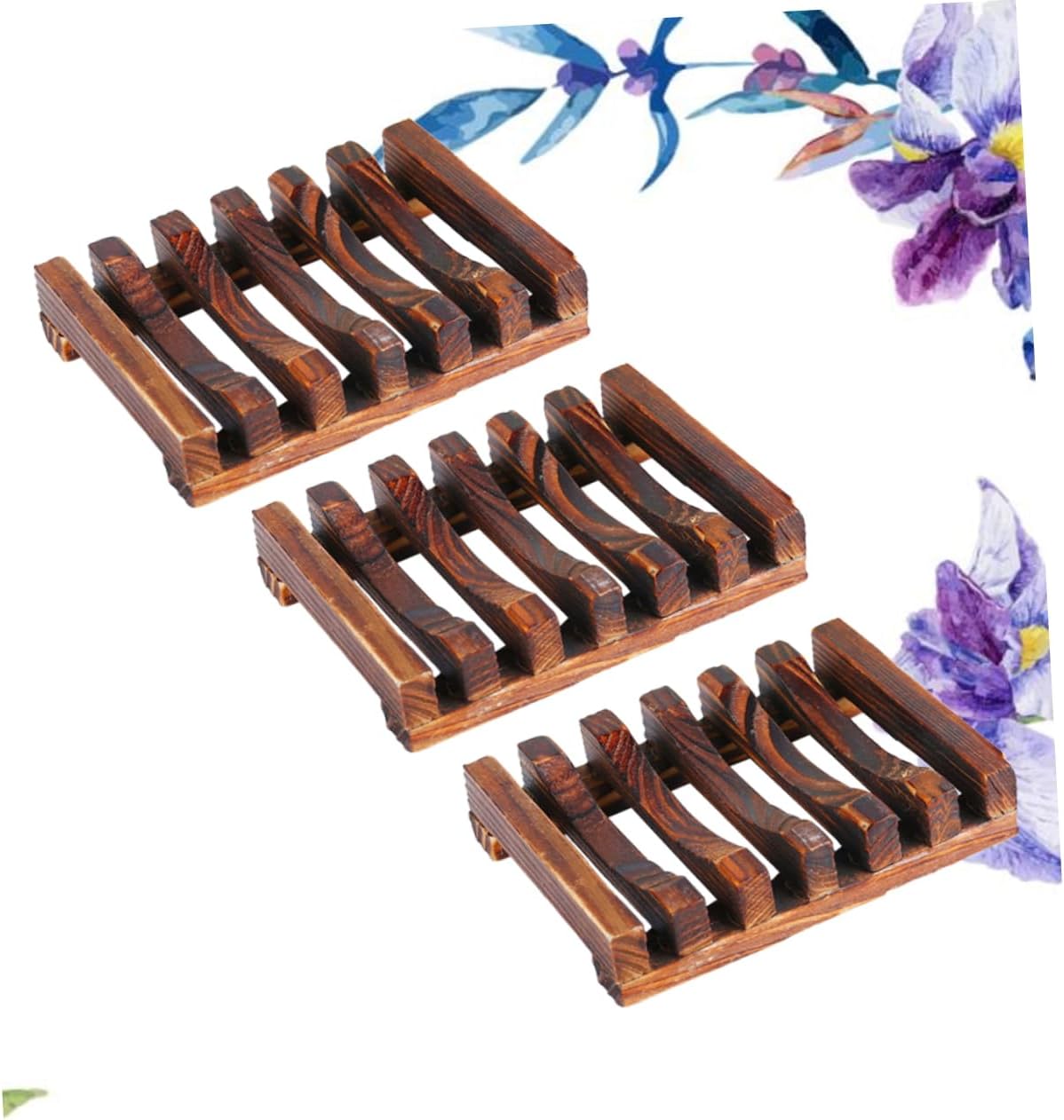 Cabilock Wooden Soap Holder Anti-Slip Bath Rack