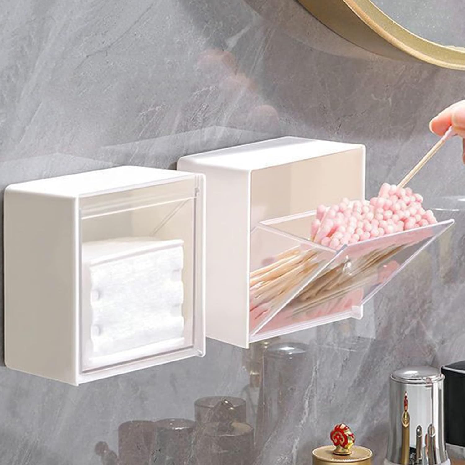 Transparent Wall Mounted Organizer Box Jar with Waterproof Lid