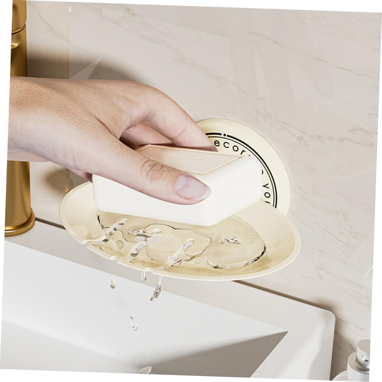 Unomor 2Pcs Wall Mounted Soap Dish Holder for Bathroom and Kitchen