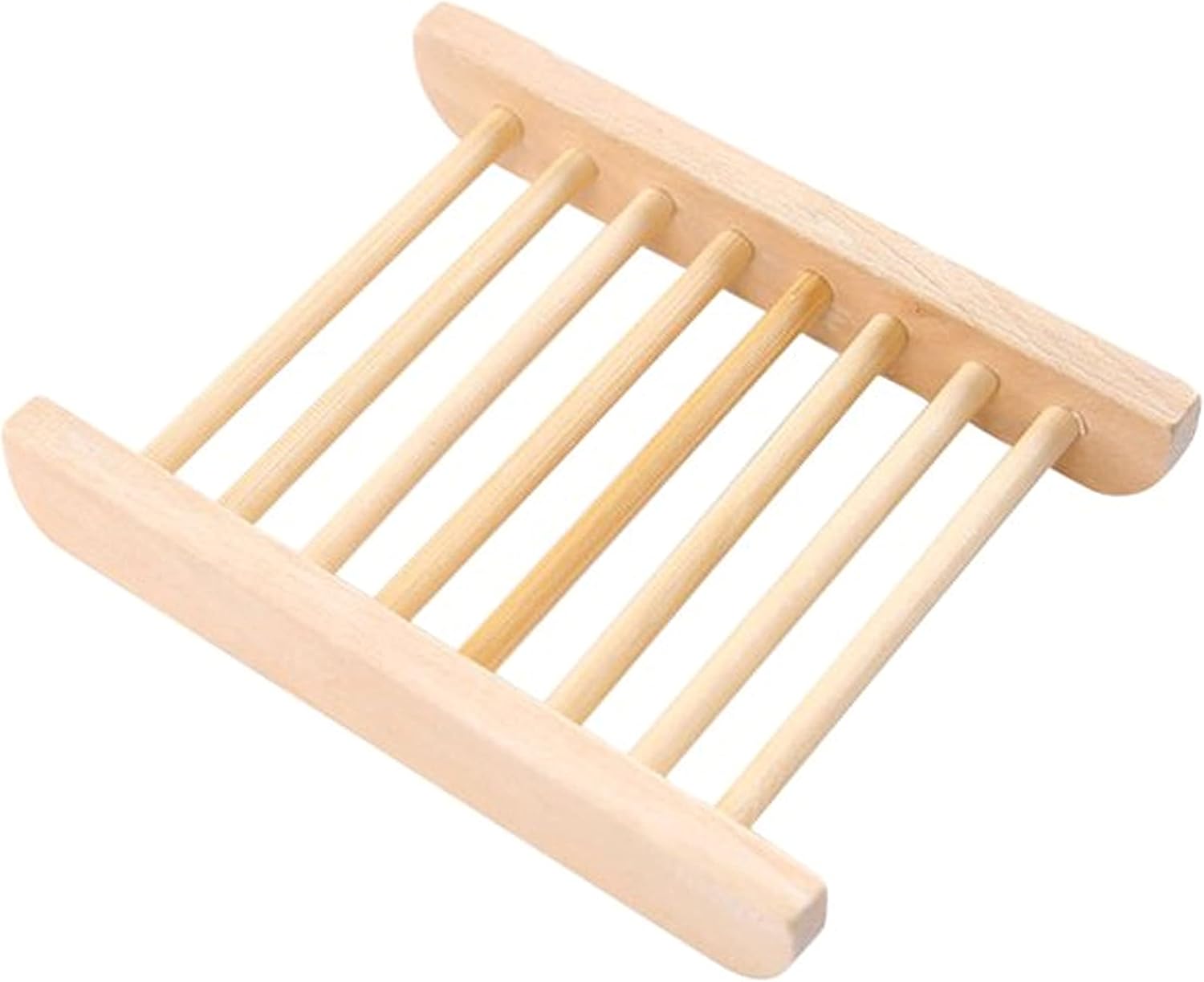 2 Natural Wooden Bamboo Soap Bar Dish Tray Holder