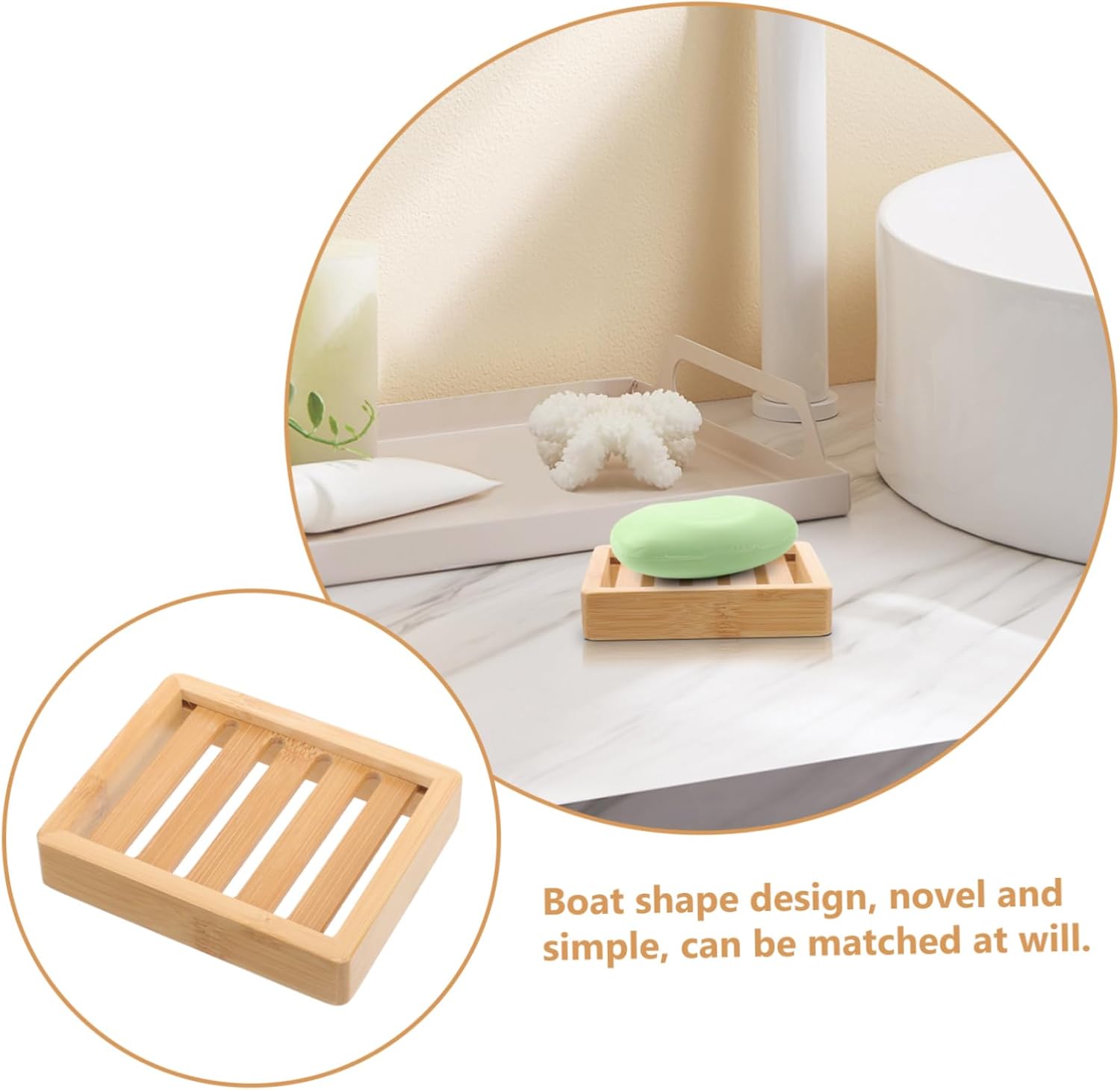 SOLUSTRE 1Pc Soap Dish with Draining Bar for Sink 1