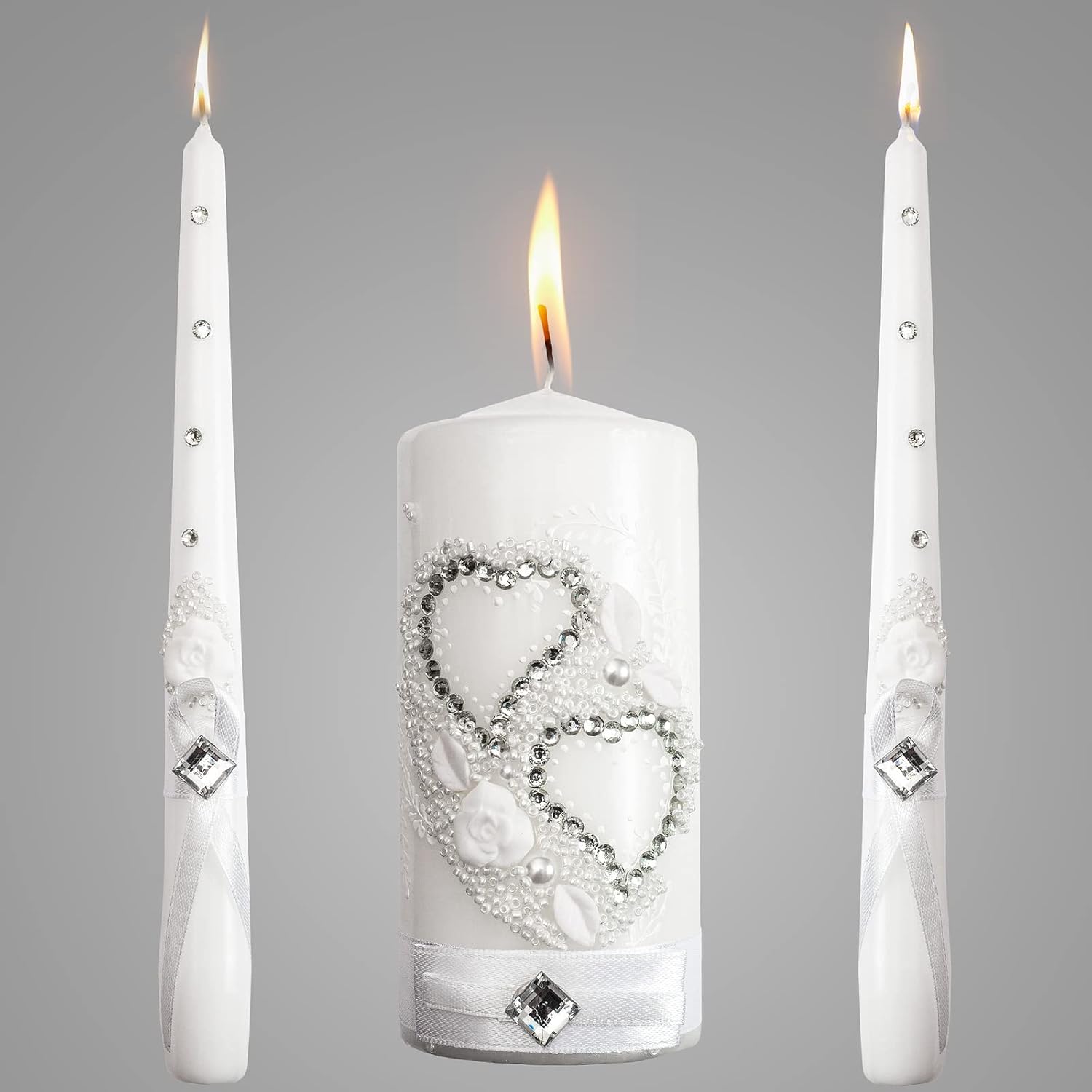 VABA Wedding Unity Candle Set 6 Pillar 10 Taper