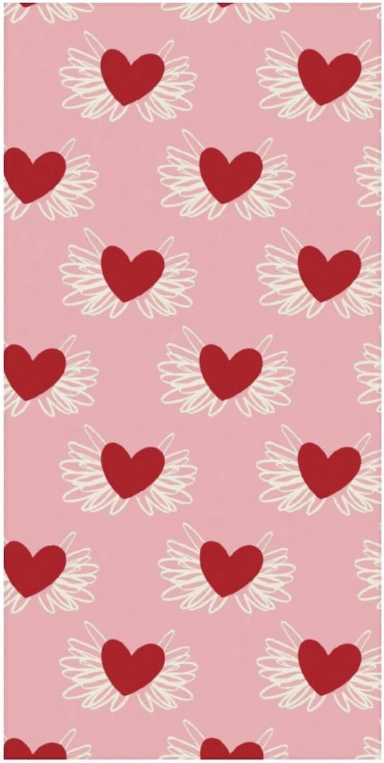 Valentines Day Heart with Wings Fluffy Beach Towel 32x64 Inch