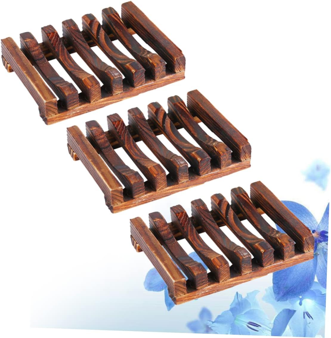 Zerodeko Wood Soap Dish Drain Soap Rack for Bathroom
