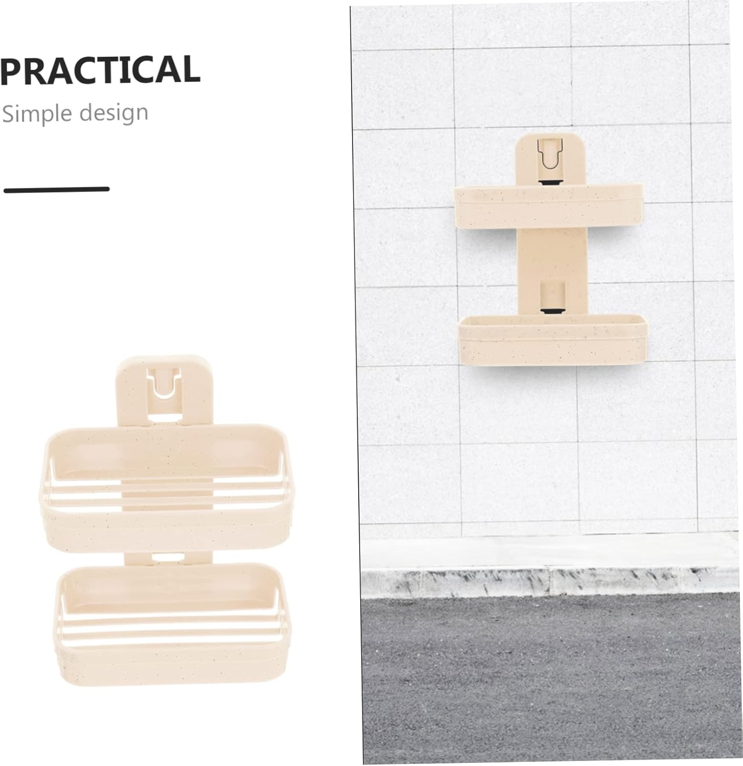 Double Layer Adhesive Soap Dish Holder for Shower Wall